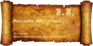 Maruska Máriusz névjegykártya